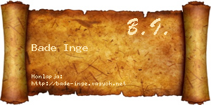 Bade Inge névjegykártya